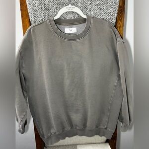 TNA Crewneck Sweatshirt in Washed Gray-Taupe